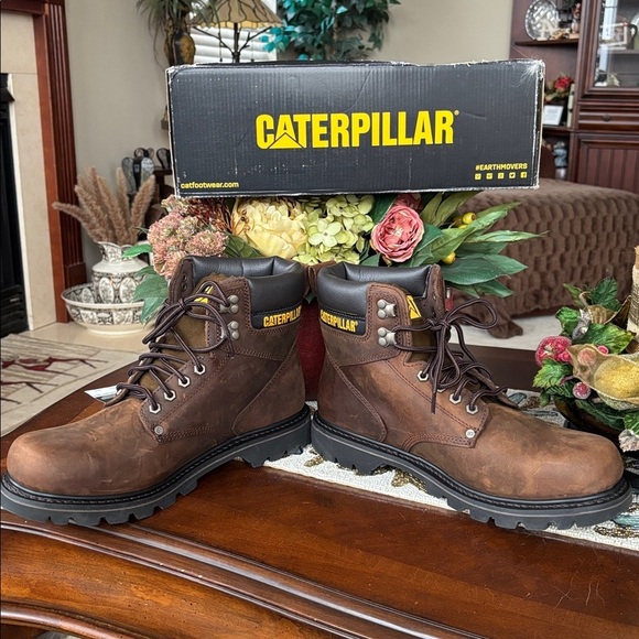 Brand New Caterpillar 2nd Shift Steel Toe Dark Brown Leather Lace Up Work Boots main image 4